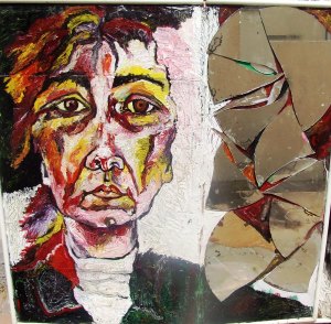 דיוקן עצמי ושברי מראה - נורית צדרבוים 1987 דיוקן עצמי ושברי מראה - נורית צדרבוים 1987