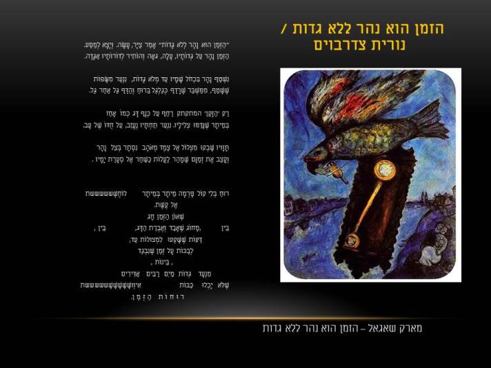  שאגאל – הזמן הוא נהר ללא גדות/   נורית צדרבוים – הזמן הוא נהר ללא גדות.