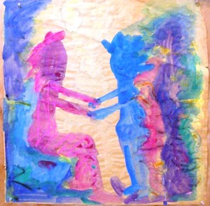 'תן לי יד ועוד אחת' - טכניקה מעורבת - נורית צדרבוים 1988