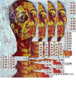 דיוקן עצמי - בתהליכי פירוק והרכבה - נורית צדרבוים - 2004